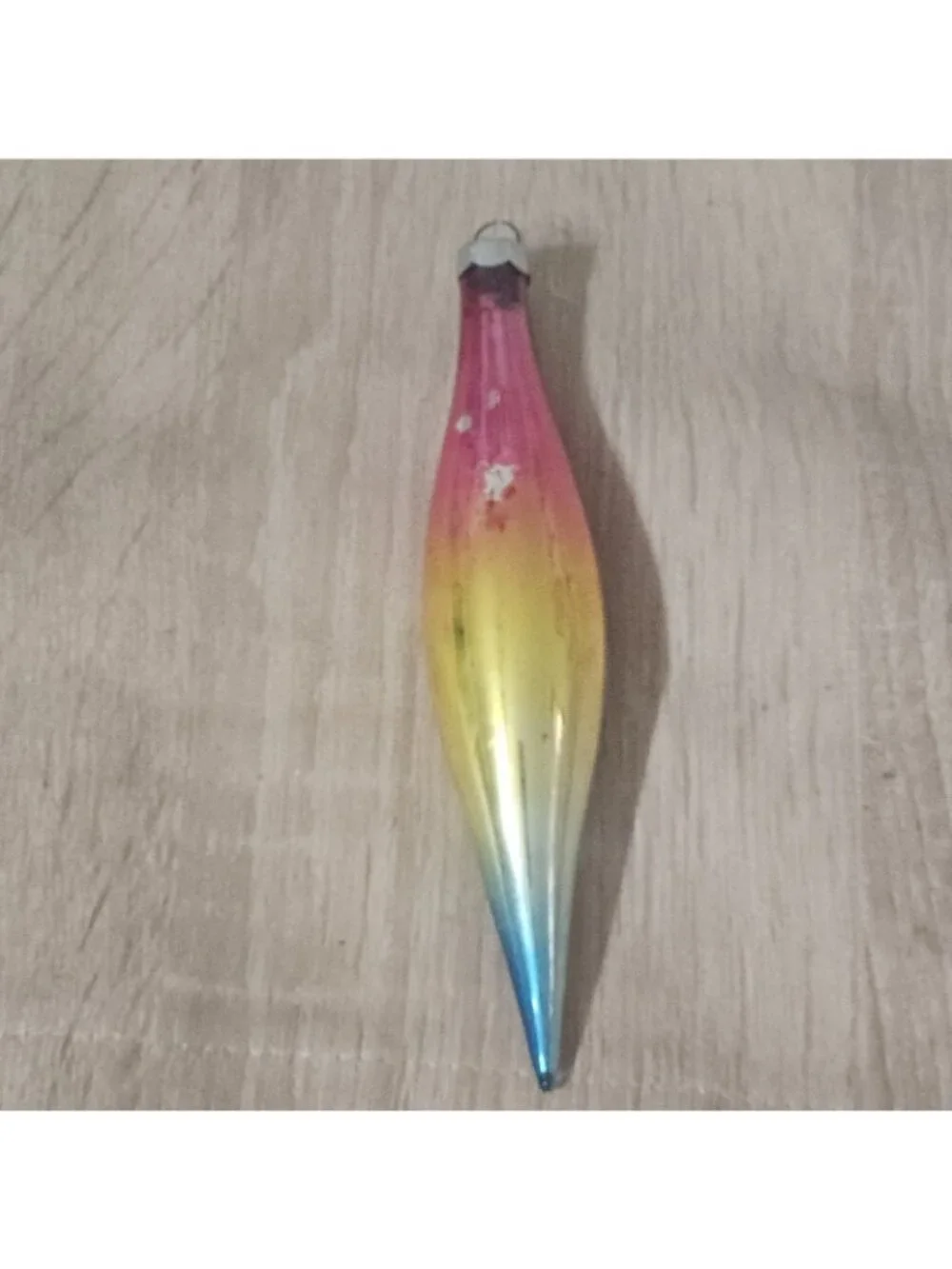 Franke Christmas Ornament Icicle Torpedo Blue Gold Pink Ombré Vintage
